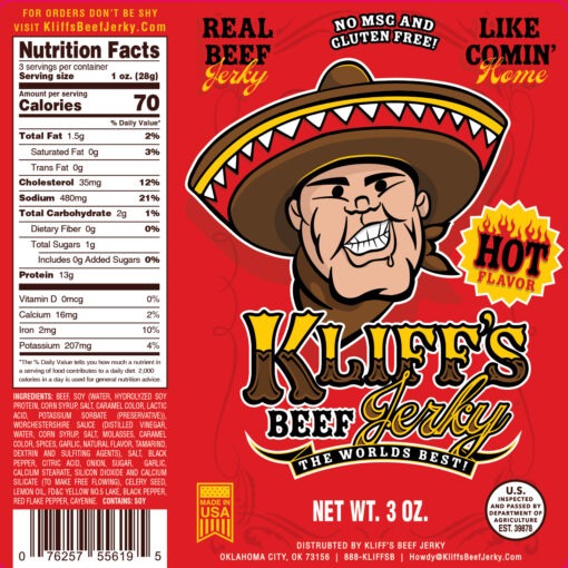 Kliff's Beef Jerky Hot - Image 2